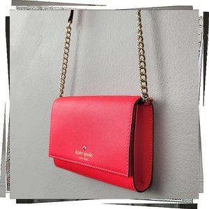 Pink Mini Leather Crossbody Bag / Clutch (Removable Strap) by Kate Spade